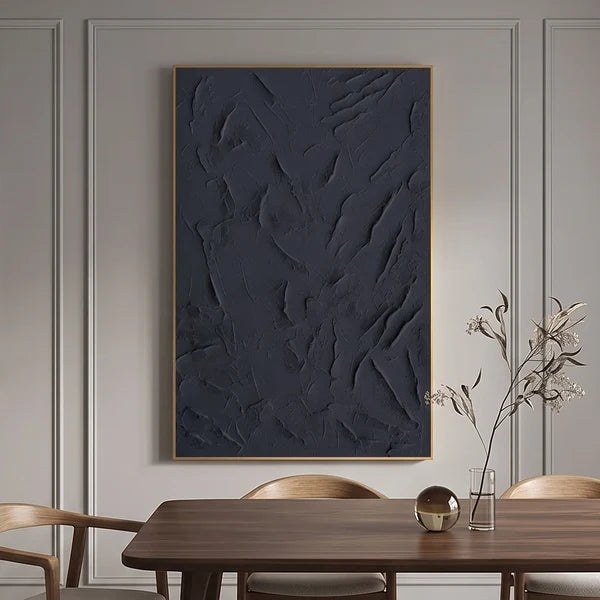 Black Textured Abstract Wall Art – 3