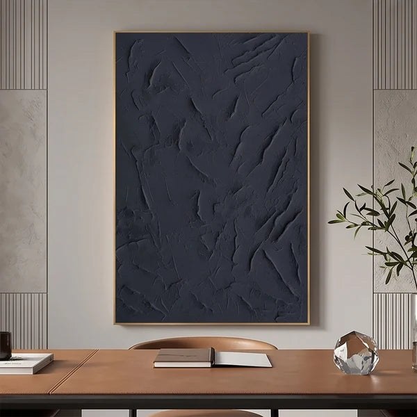 Black Textured Abstract Wall Art – 4