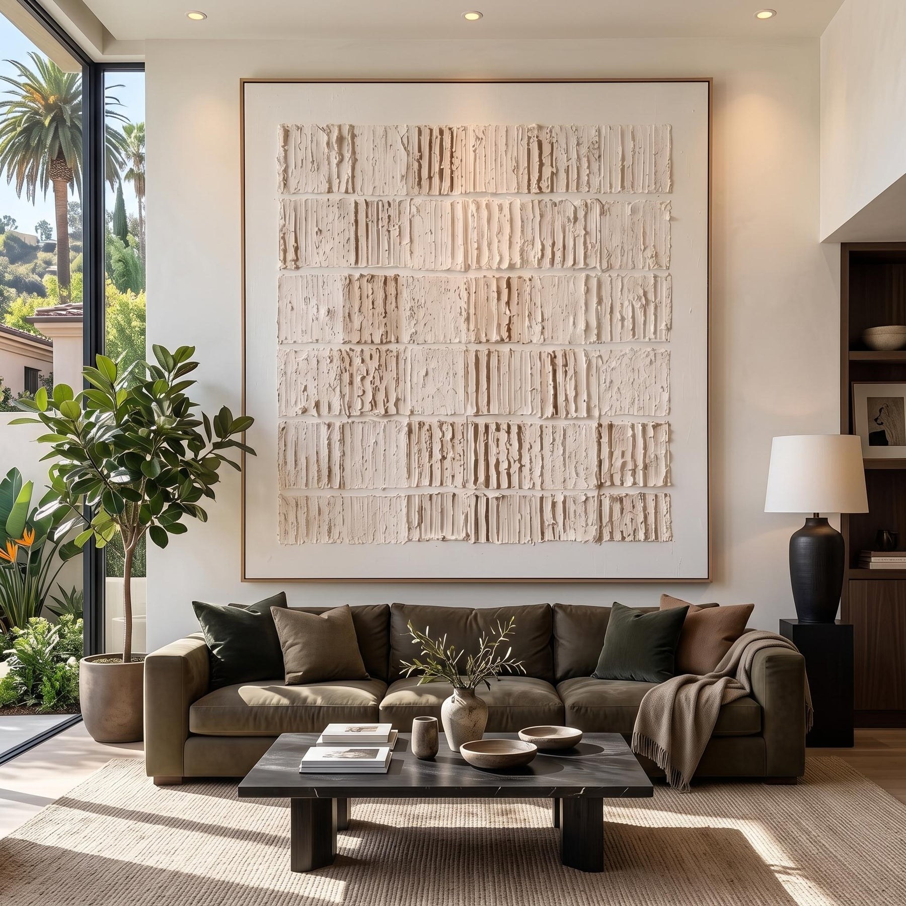 Cream Block Relief Abstract Wall Art – 7
