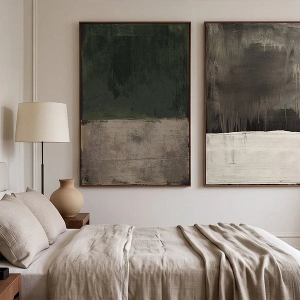 Dark Neutral Abstract Diptych Wall Art – 4