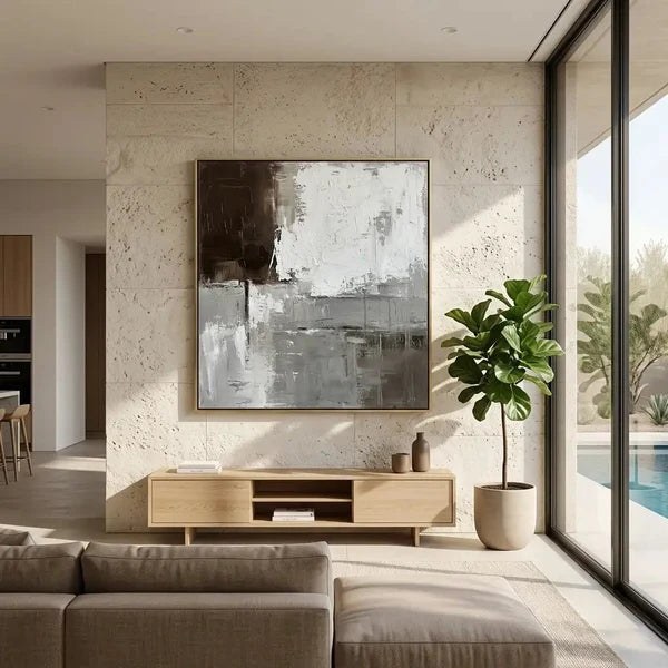 Grey Neutral Abstract Wall Art