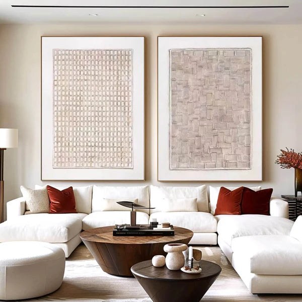 Neutral Abstract Canvas Set – 2