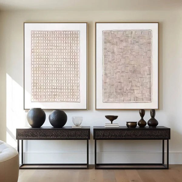 Neutral Abstract Canvas Set – 3