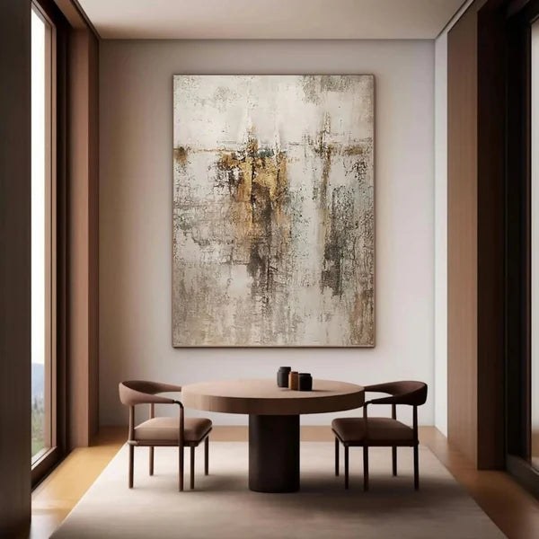 Neutral Abstract Gold Wall Art
