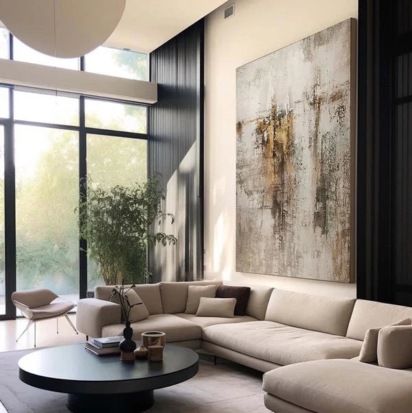 Neutral Abstract Gold Wall Art – 2