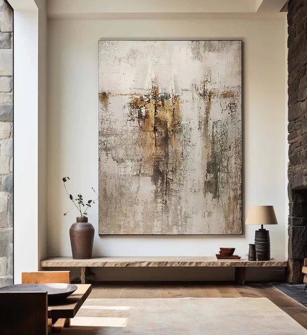 Neutral Abstract Gold Wall Art – 3