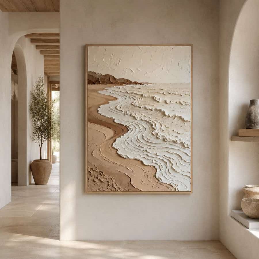Neutral Tones Stereoscopic Seaside Wall Decor