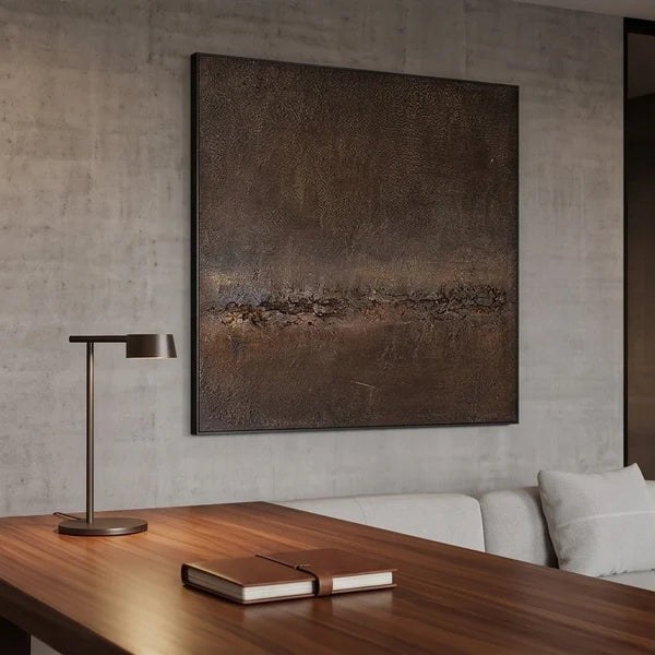 Textured Brown Abstract Landscape Wall Art – 2
